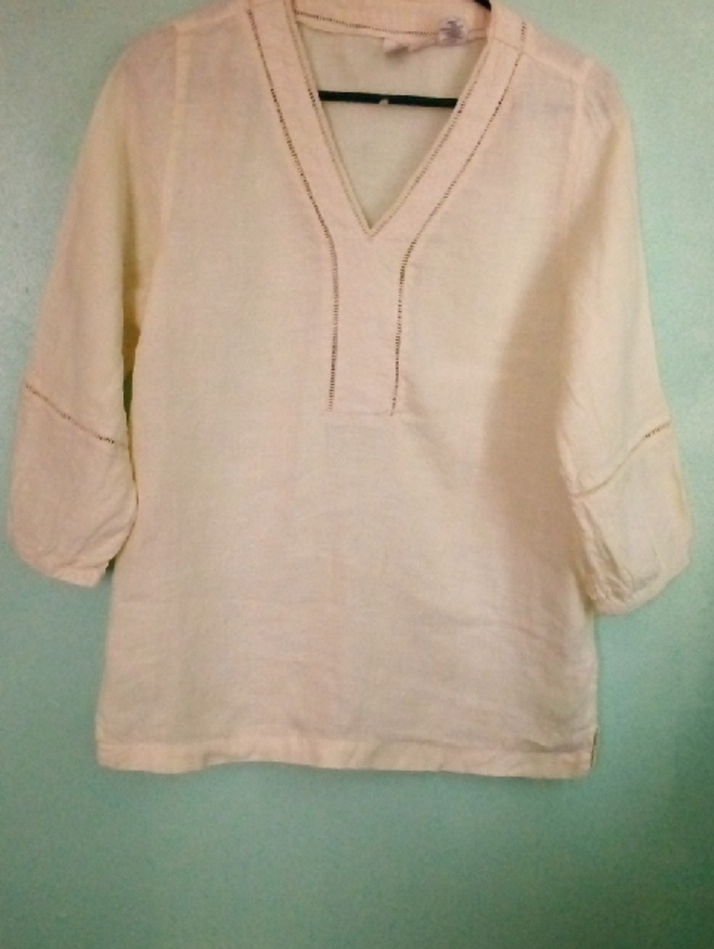 Joie Cream V-Neck Linen Tunic